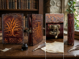 Customizable Logo Large Tree Life Leather Journal Notebook Hardcover Spiral Binding Embossed Cover Custom Color Organizer Gift - Product Image 5