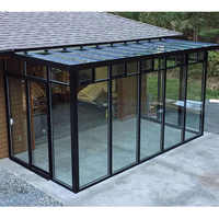 Kit de véranda en verre pour l'extérieur, pour l'aménagement de patio et la création de serre de jardin saisonnière, avec kits d'extérieur pour projets de jardinières extérieures