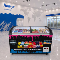 Ice Cream Scooping Fan Cooling Freezer Dipping Showcase Cabinet Display Refrigerator with Direct Cooling for Commercial Use