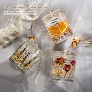 Candele fatte a mano con cera di soia barattolo di vetro senza fumo grazioso motivo floreale profumo di gelsomino stile romantico regalo di compleanno di nozze personalizzato - Product Image 2