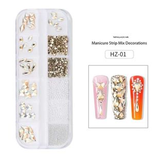 Venta al por mayor: Diamantes 3D brillantes para uñas con 12 rejillas, cristales AB de colores, pedrería para uñas, accesorios DIY para uñas, productos para uñas. - Product Image 5