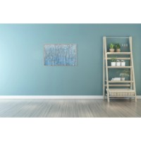 Peinture à l'huile abstraite moderne de forêt bleue, sans cadre, toile texturée, art mural, œuvre d'art naturelle pour la décoration de la maison, de la chambre à coucher, de l'hôtel
