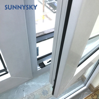 Componentes abatibles arqueados hechos Windows Venta caliente Mejor Villa Doble vidrio templado Aleación de aluminio Acero inoxidable Horizontal