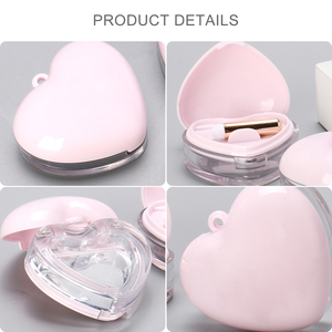 Tùy Chỉnh Màu Sắc Sang Trọng Màu Hồng Trái Tim Có Chứa Hộp Make up Nhỏ Blush Du Lịch <span class=keywords><strong>Container</strong></span> Với Bên Trong Lớp Make up Bàn Chải <span class=keywords><strong>Container</strong></span> - Product Image 2