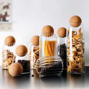 Thân Thiện Với Môi Thủy Tinh Thực Phẩm Container Set Bán Buôn 500/800/1200Ml Gia Vị Mật Ong Lọ Nút Chai Có Nắp Đậy Cao Nhà Bếp Canister Trà Lưu Trữ Logo - Product Image 2