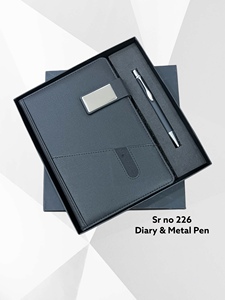 Agenda de Negocios A5 de PU con Bolígrafo Metálico, 100 Hojas, Tapa Dura con Impresión UV, Set de Regalo para Oficina, Escritura, Eventos Corporativos y Clientes - Product Image 3