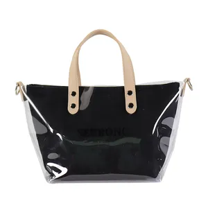 Senrong — sac à épaule en toile de coton, fourre-tout, sac de sport pour la plage, voyage en noir
