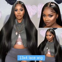 Perruques Lace Front 13x4 13x6 en Cheveux Humains Brésiliens Remy Lisses HD 200% de Haute Qualité, Nœuds Blanchis avec Cheveux Corporels