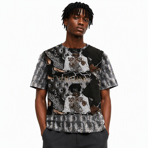 Magliette Casual da uomo di un pezzo Anime Tapestry Shirt etichette personalizzate abbigliamento maschile usussize Street Wear T Shirt in cotone - Product Image 1