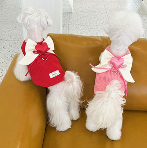 Roupas para Cães, Suprimentos para Animais de Estimação, Colete Decorado com Laço em Cor Sólida para Cães e Gatos, Pullover Simples para Pets <span class=keywords><strong>Newfoundland</strong></span> - Product Image 4