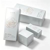 Boîte rigide en carton blanc pour cosmétiques haut de gamme, estampage à chaud et gaufrage, emballage pour soins de la peau, boîte en carton argenté, couleur personnalisée