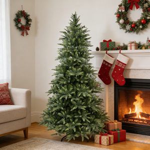 <span class=keywords><strong>Albero</strong></span> di Natale Artificiale Preilluminato OEM con Luci LED 6-6,5 Piedi Pieghevole in PVC Decorazioni Natalizie - Product Image 1