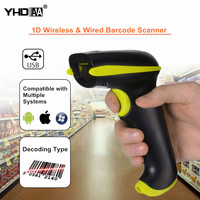 Lecteur de codes à barres YHD 1D QR 2D Lecteur de codes à barres portable USB sans fil Compact Plug Play