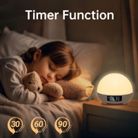 Réveil intelligent à bruit blanc avec contrôle par application, veilleuse RGB, batterie rechargeable, détection de température et Wi-Fi pour adultes