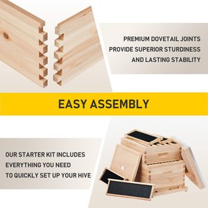 Kit completo de colmena de abejas de <span class=keywords><strong>2</strong></span> capas, cajas de colmena de abejas, 10 marcos, colmena <span class=keywords><strong>Langstroth</strong></span> - Product Image 3