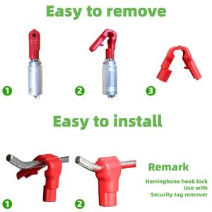 Suministro Directo de Fábrica, Etiqueta Rígida con Gancho ABS Rojo E-Bit, Sistema EAS, Etiqueta Antirrobo para Tiendas Minoristas - Product Image 3