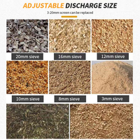 Broyeur à marteaux à grande capacité HONGEN / Déchiqueteuse de palettes / Broyeur de copeaux de bois, moteur diesel refroidi par eau, 380V triphasé, 1 an de garantie
