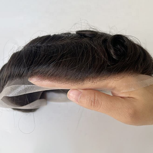 <span class=keywords><strong>Prótesis</strong></span> Capilares de Cabello Humano con Nudos Decolorados, de la <span class=keywords><strong>Mejor</strong></span> Calidad, con Encaje Francés Suizo de Aspecto Natural, Ultra Suizo, para Hombres - Product Image 3