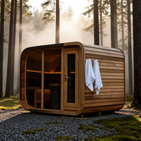 Cabine de sauna extérieure de luxe en forme de cube, imperméable, pour jardin, sauna finlandais à vapeur sèche pour usage domestique et commercial