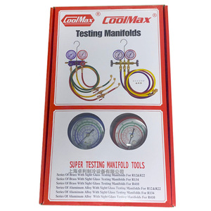 ชุดเกจวัดสารทำความเย็น CoolMax รุ่น CM-136-G-R410 โครงอะลูมิเนียม พร้อมกระจกมองระดับ สำหรับ R404A R410A R407C - Product Image 5