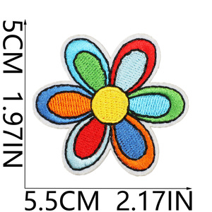 Parches Bordados Termoadhesivos Estilo Hippie Boho, Diseño <span class=keywords><strong>Retro</strong></span> de Paz, Amor, Arcoíris y Margaritas para Jeans, Chaquetas, Mochilas, para Coser, Tamaño Grande - Product Image 5