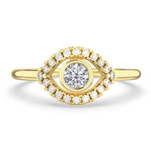 แหวนเงินแท้ 925 ชุบทอง 18K ประดับมอสซาไนต์ทรงเบเซล ดีไซน์คลาสสิกหรูหรา สำหรับผู้หญิง วัยรุ่น และเด็กผู้หญิง  พร้อมอัญมณีประจำเดือนเกิด - Product Image 1