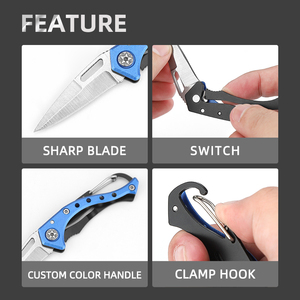 メーカー製キーホルダー ステンレス鋼 DIY OEM EDC ポータブル アウトドア 折りたたみナイフ ペンダント ギフト - Product Image 4