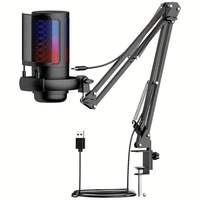 Microphone de jeu USB cardioïde professionnel RGB en métal, kit pour PC portable, enregistrement et diffusion cardioïdes
