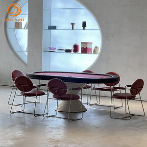 Table de <span class=keywords><strong>poker</strong></span> ronde ovale pour huit personnes, design personnalisable, nouvelle conception, table de jeu de luxe, acier inoxydable 304, JS-stone - Product Image 3