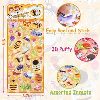 Insekten-Blasenaufkleber für Kinder, 3D-Schaumstoff-Würmer, Marienkäfer und Bienen-Aufkleber für Kinderkunst, Basteln und Klassenzimmer-Lernen