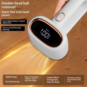 Afeitadora Eléctrica de Doble Cabezal para Telas, Recargable, con Pantalla LED, Mini Afeitadora Portátil para <span class=keywords><strong>Ropa</strong></span>, Removedor de Pelusas Eléctrico - Product Image 3