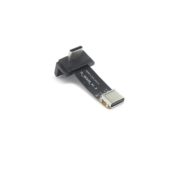 공장 공급 유연한 USB 24pin 겐 3.1 타입 C 남성에서 여성 플랫 얇은 짧은 케이블 산업