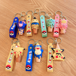 YY ice cream cone series Pikachu <b>keychain</b> pendant <b>anime</b> figurine jewelry for couples, car bag, small gift - Product Image 1