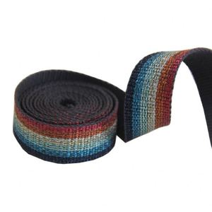 Custom Curved Jacquard Heavy Duty Twill Herringbone Strips Design logo Hemp Cotton Canvas <b>Webbing</b> Strap - Product Image 4