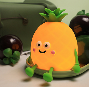 Cute LED USB Rechargeable Pineapple Silicone Night Lamp Clap Control RGB Sleep Atmosphere <b>Lights</b> For kids Bedroom - Product Image 4