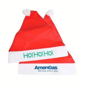 Chapeau de Père Noël en peluche douce taille adulte avec logo personnalisé pour les fêtes de Noël, chapeau de Noël promotionnel pour adultes - Product Image 1