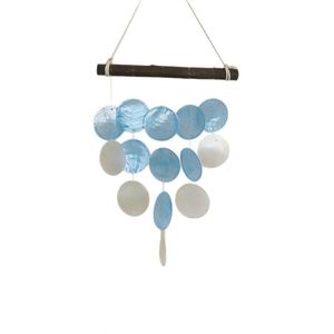 Nueva Campana de Viento Decorativa con Diseño de Conchas Azules para Primavera/Verano, con Luz y Sombra de Ensueño, Estilo Minimalista a Rayas, Modelo para Ventanas, Ideal para Regalo de Inauguración de Casa - Product Image 1