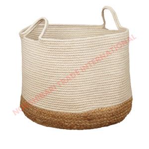 <b>Jute</b> Storage <b>Basket</b> Natural Fiber Handwoven Design Eco Friendly Ideal For Home Organization And Stylish Decorative Solutions - Product Image 2