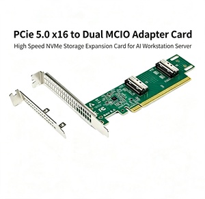 การ์ดอะแดปเตอร์ PCIe 5.0 MCIO 8I เป็น PCIe x16 สำหรับต่อขยายการ์ดจอ NVMe SSD บนเซิร์ฟเวอร์ AI ผ่านบัคคาท์การ์ด U.2 - Product Image 1