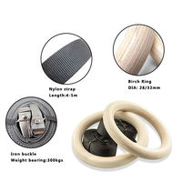 Anneaux de fitness réglables en bois avec sangle en nylon, entraîneurs de suspension portables pour gymnastique, application universelle, entraînement en salle de sport, fabriqué en Chine
