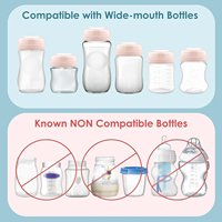 Lot de bouchons à vis en silicone et PP sans BPA avec anneau d'étanchéité et disque d'étanchéité compatibles pour biberons à col large