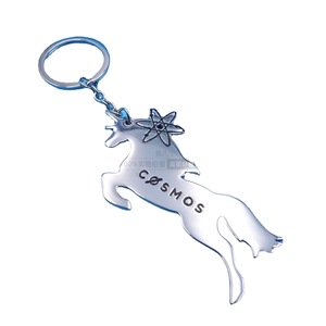 Porte-clés licorne en acier inoxydable avec motif Cosmos pour cadeaux d'affaires - Product Image 5