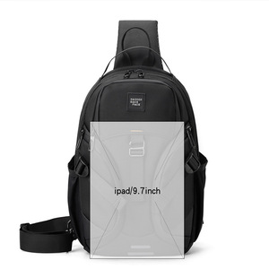 <span class=keywords><strong>Sac</strong></span> bandoulière/poitrine en nylon imperméable pour homme, idéal pour le voyage, le jogging, les loisirs, la marche en extérieur, la gym et la course à pied – Nouveauté - Product Image 4