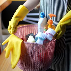 DDsafety 77 + دولة من دول OEM حسب الطلب ، قفازات غسل أطباق مطاطية صفراء قابلة لإعادة الاستخدام من اللاتكس ، قفازات غسل أطباق Luvas ، Guantes ، CE ، 12" - Product Image 2