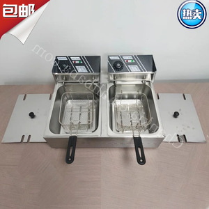 Friteuse électrique professionnelle double cuve 12L en acier inoxydable, tension 220-240V, compatible UE/Royaume-Uni, modèle personnalisé M24FB-610 pour - Product Image 4