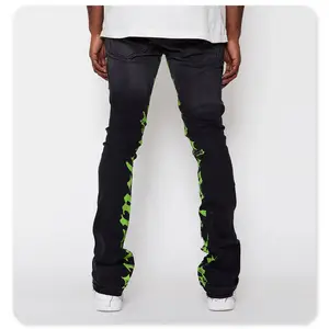 Pantaloni da Streetwear Jeans con Logo personalizzato a schermo dritto largo Jeans taglie forti