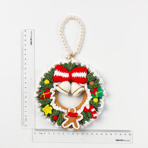 Guirlandes <span class=keywords><strong>de</strong></span> Noël et fleurs décoratives Guirlandes <span class=keywords><strong>de</strong></span> Noël faites à la main en <span class=keywords><strong>crochet</strong></span> Nœuds et clochettes décoratifs - Product Image 3