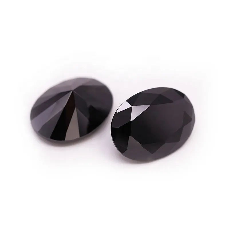 100 Stks/partij Ovale Vorm Zwarte Diamant Prijs Per Karaat, Cz Losse Zwarte Diamant Kralen