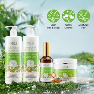 Venta al por mayor a granel Etiqueta Privada cuidado del cabello Natural producto orgánico marroquí aceite de argán champú y acondicionador para el cabello