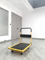 Carretilla Plegable de Gran Tamaño, Carretilla Industrial de Plataforma Plana con Ruedas Giratorias, Carretilla Manual de Carga Pesada